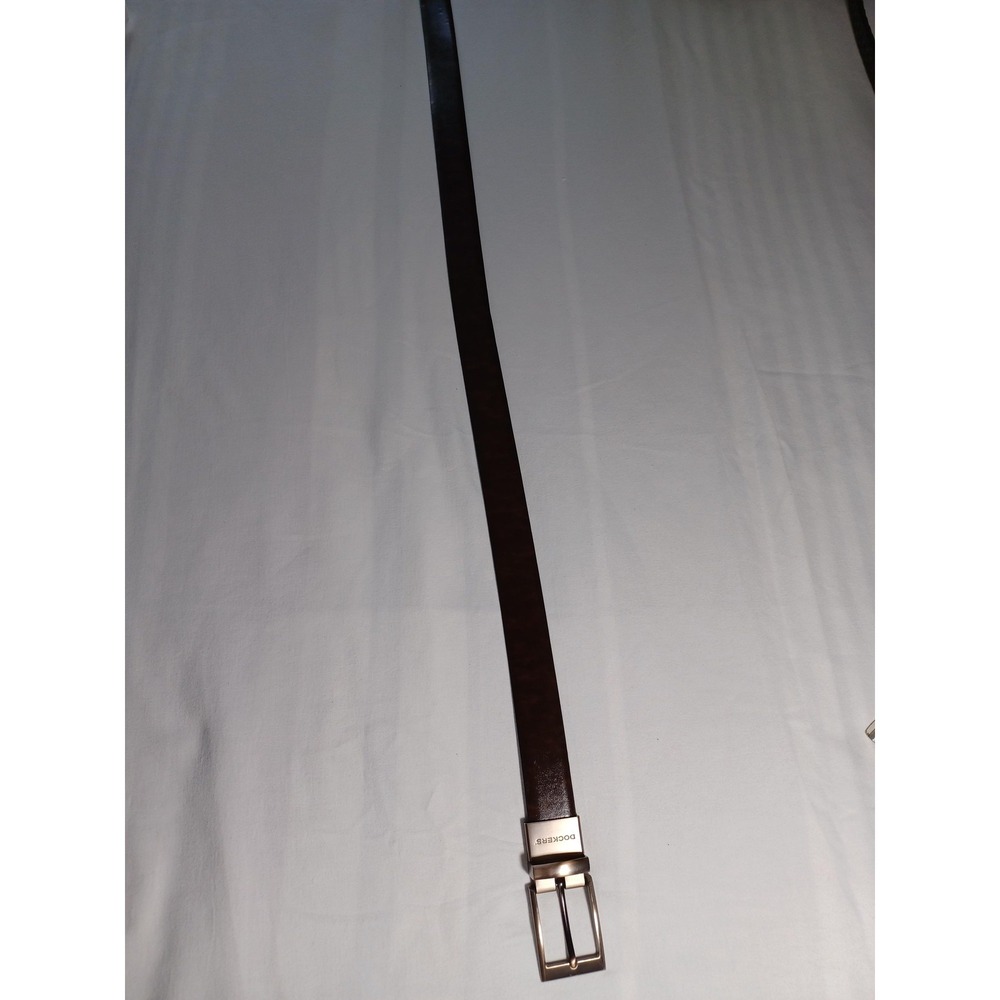 Dockers Belt Mens Size 40 Brown Leather Dress Casual Silver Buckle Classic